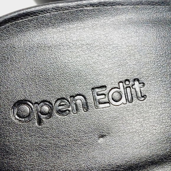 NEW Open Edit Kaia Black High Chunky Block Heel Open Toe Slip On Sandals K721 - Picture 11 of 11